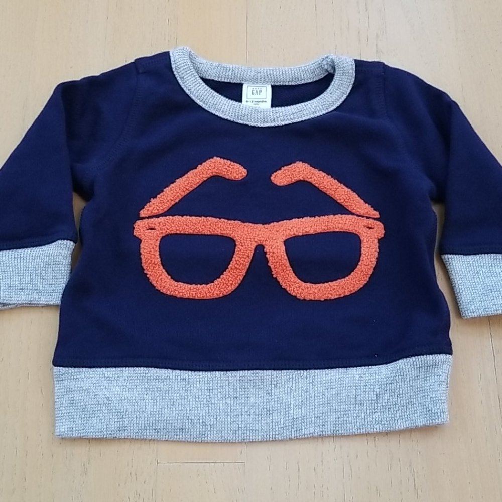 Baby Gap Orange Glasses Blue Sweater